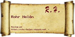 Rohr Helén névjegykártya